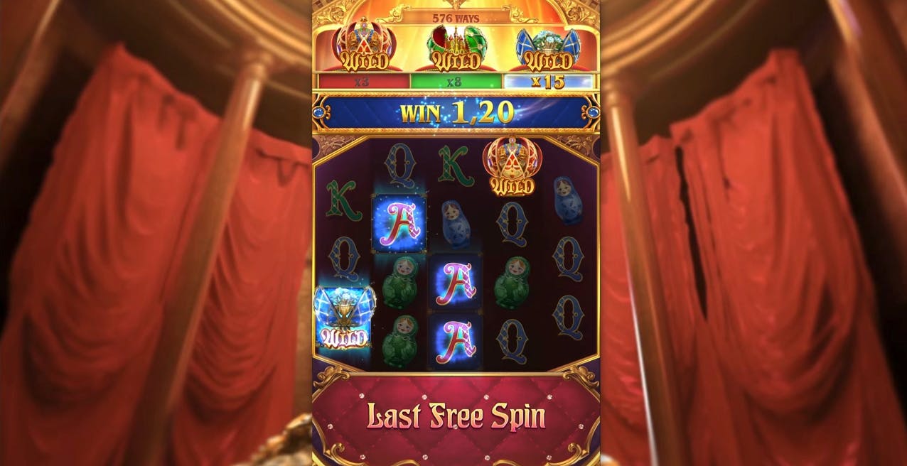 Rodadas grátis com multiplicador até 15x no slot tsar treasures