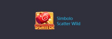 Símbolo Scatter martelo vermelho que concede rodadas grátis no jogo do porquinho sortudo