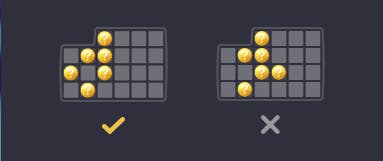 Exemplo de combinação vencedora dos símbolos no jogo lucky piggy