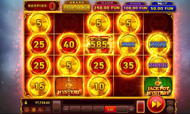 Simbolos especiais com funções específicas no jogo 20 Coins