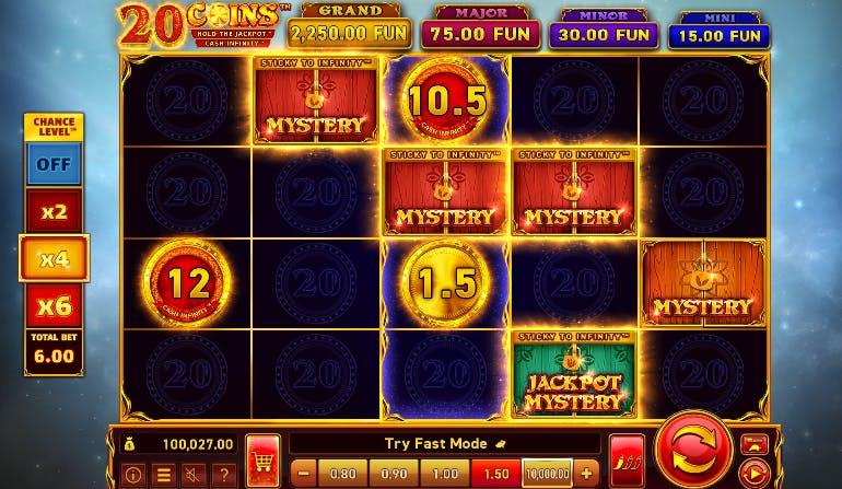 Recurso de bônus Sticky to Infinity slot 20 Coins
