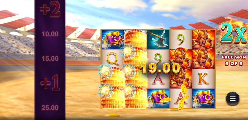 Recurso Action Boost de Moeda Roxa no slot Action Boost Gladiator