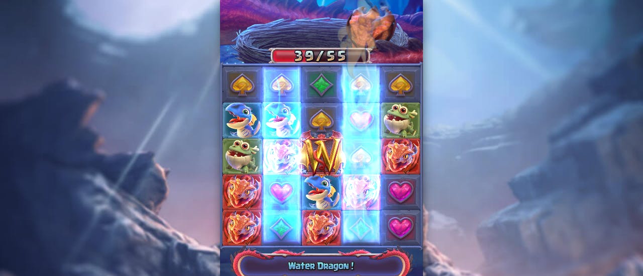 Funcionalidade Dragão Água no caça-níquel Dragon Hatch 2