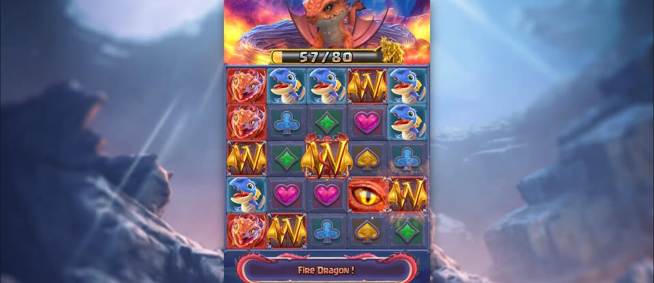 Funcionalidade Dragão Fogo no caça-níquel Dragon Hatch 2