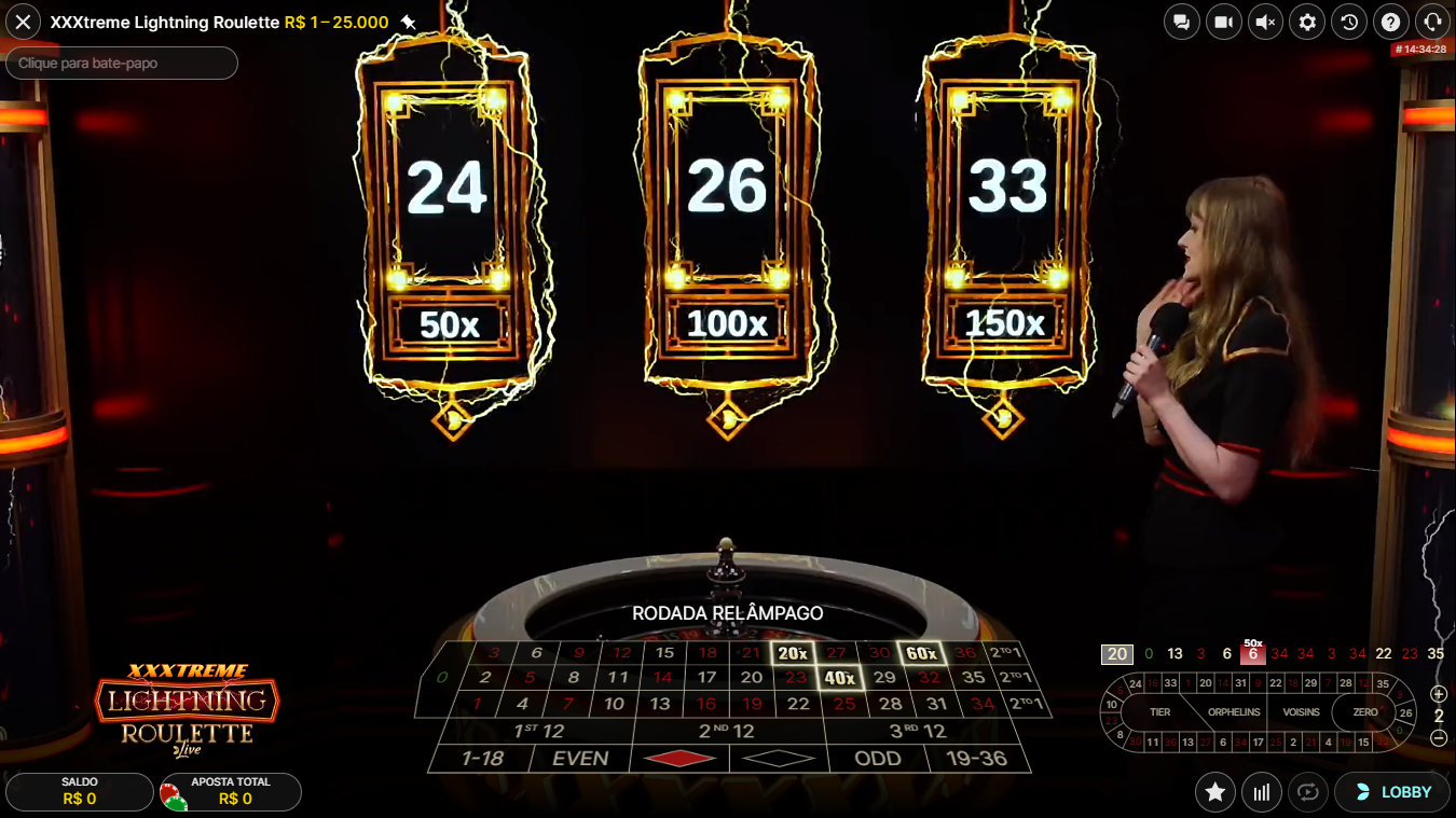 jogo XXXtreme Lightning Roulette