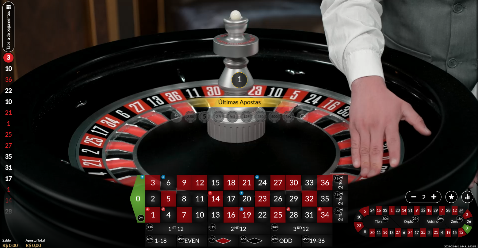 Jogo de cassino ao vivo Airwave Roulette Online