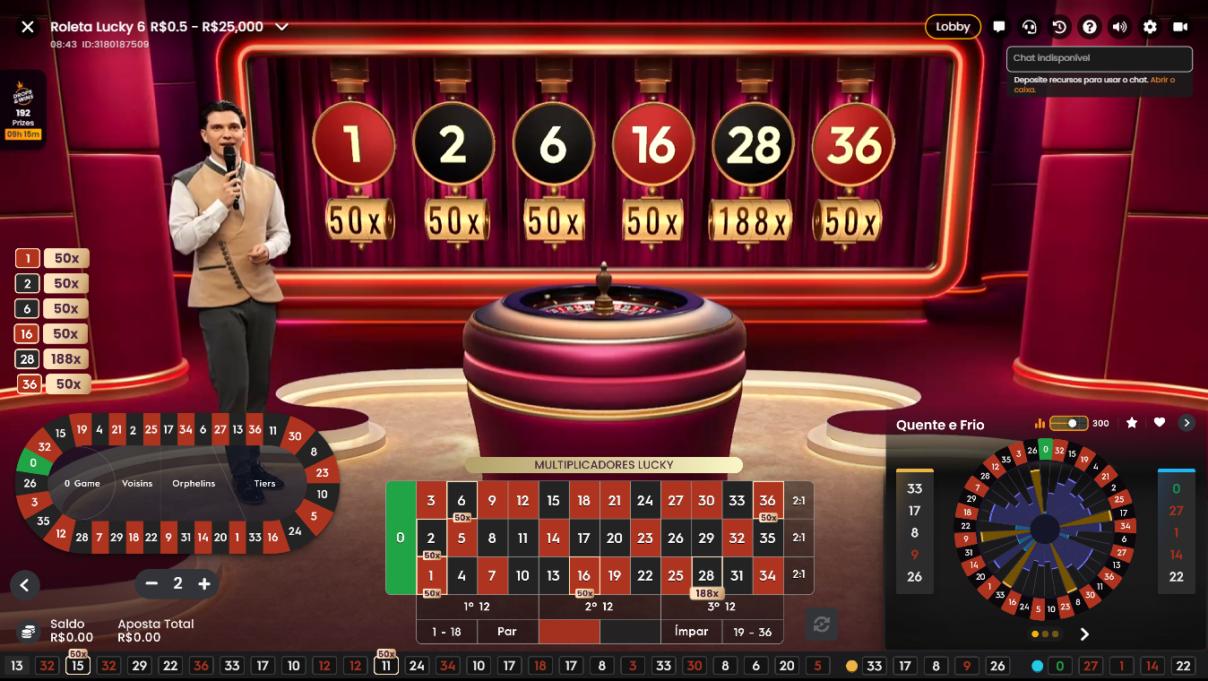 Jogo Lucky 6 Roulette
