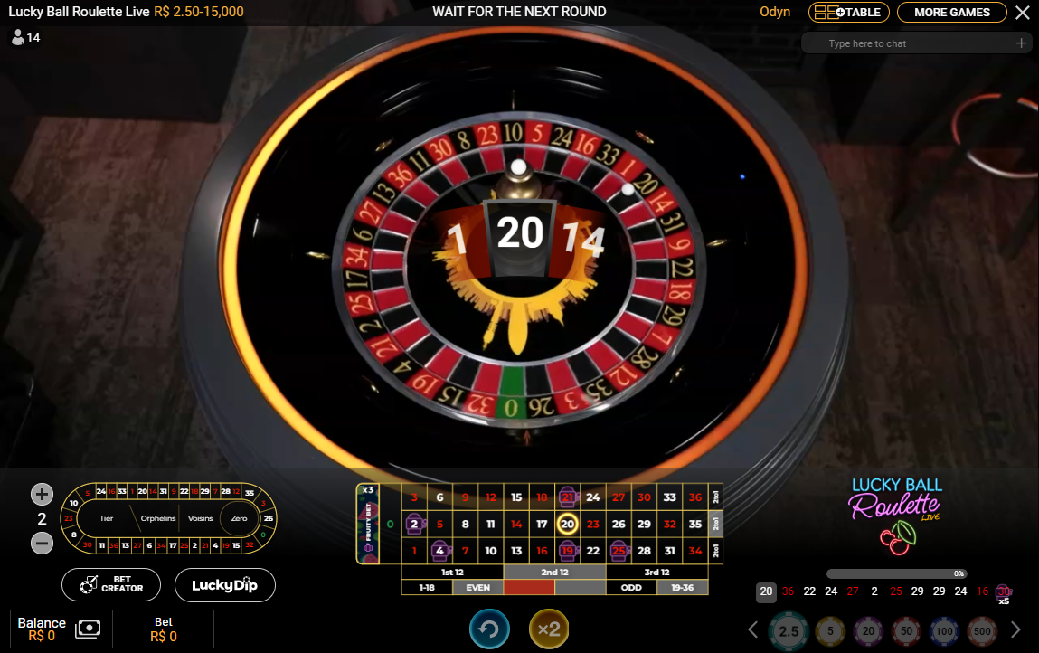 Jogo de cassino ao vivo Lucky Ball Roulette