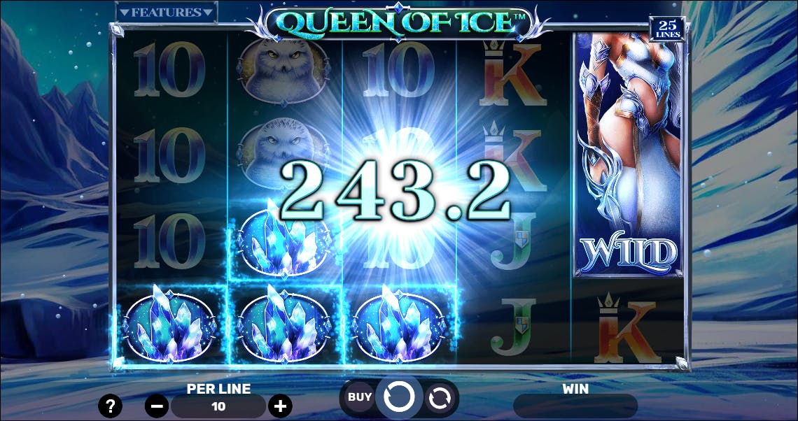Combinação vencedora slot Queen of ice