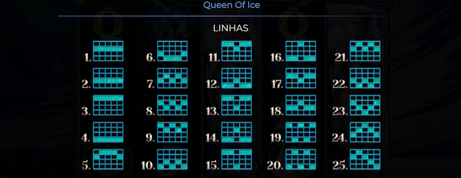 25 linhas fixas slot Queen of ice