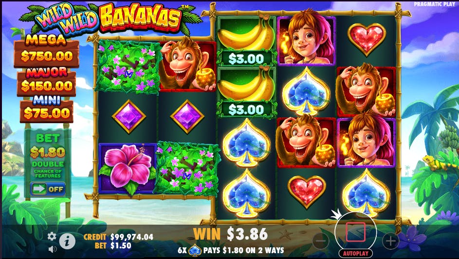 Combinação vencedora slot wild wild bananas