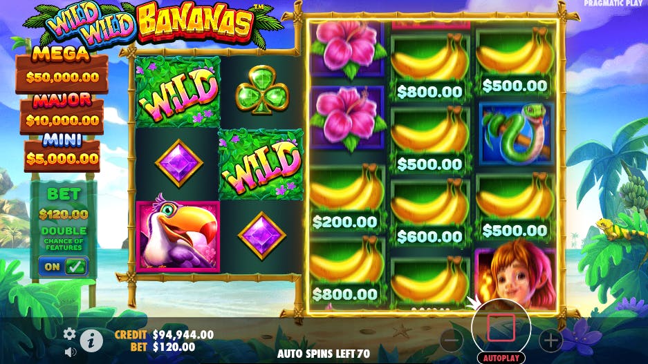 Recurso coletar dinheiro slot Wild Wild Bananas