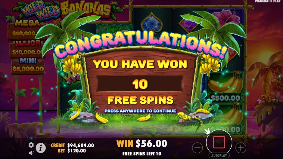 Free Spins slot Wild Wild Bananas