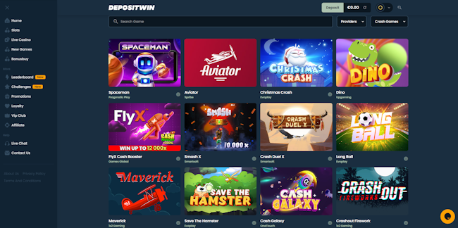 Crash Games DepositWin Cassino
