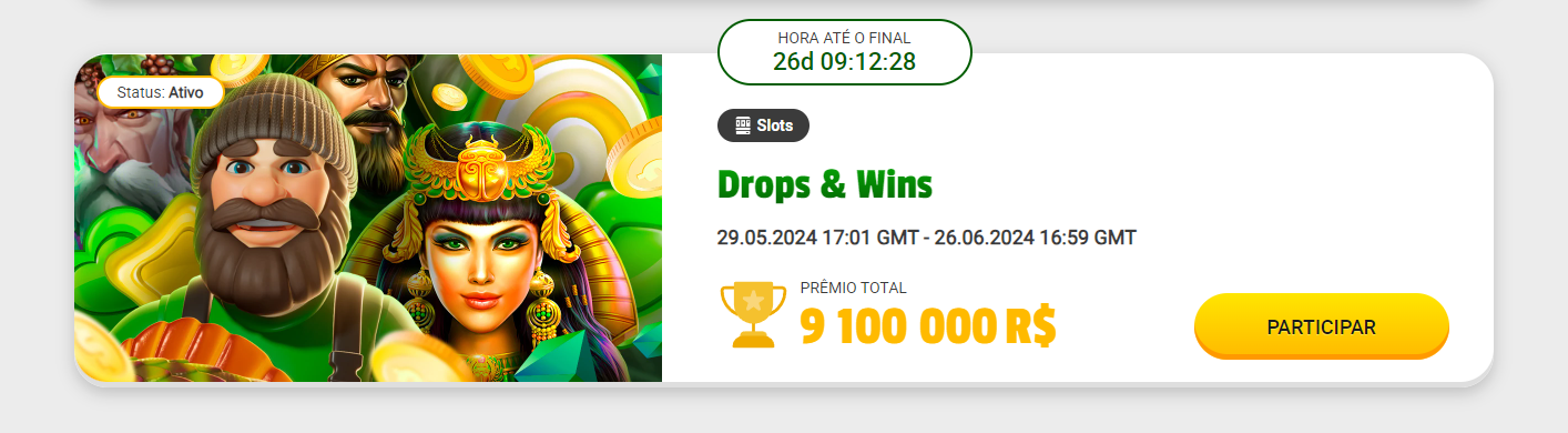 Torneio de drops wins Brazino777