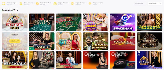 Apostar em um jogo de cassino ao vivo na Campeonbet