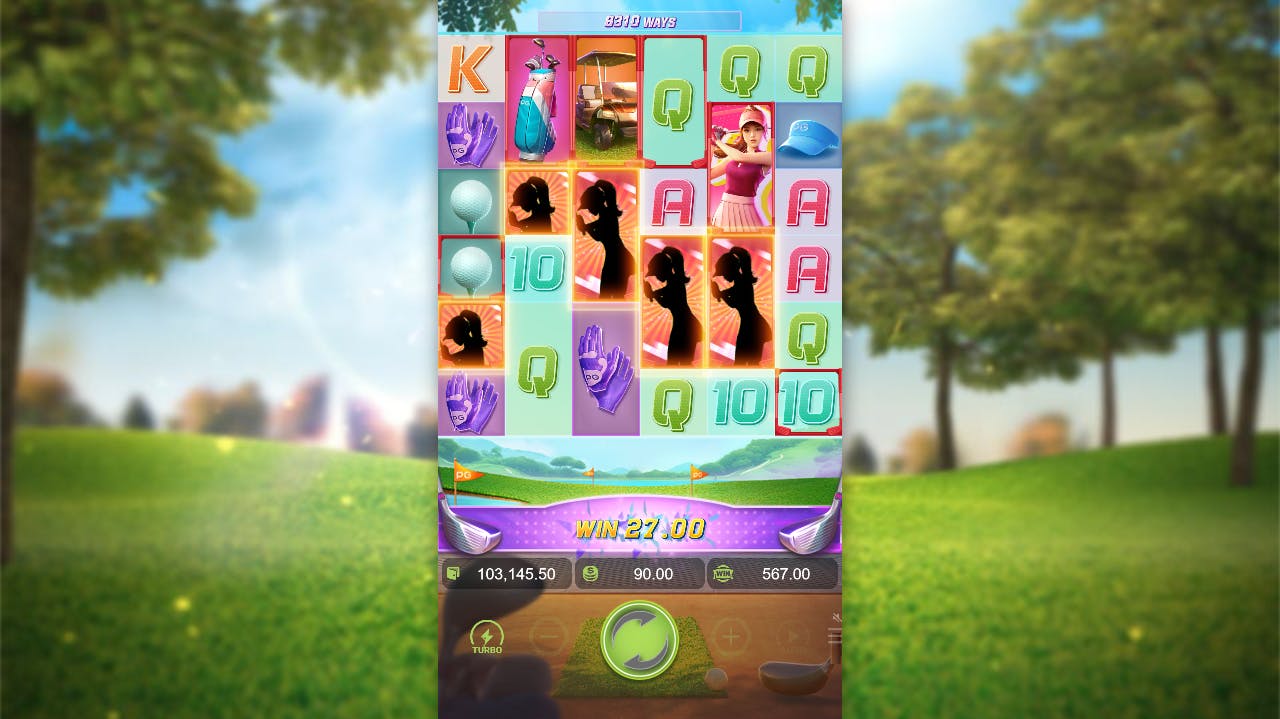 Recurso símbolos misteriosos slot Super Golf Drive