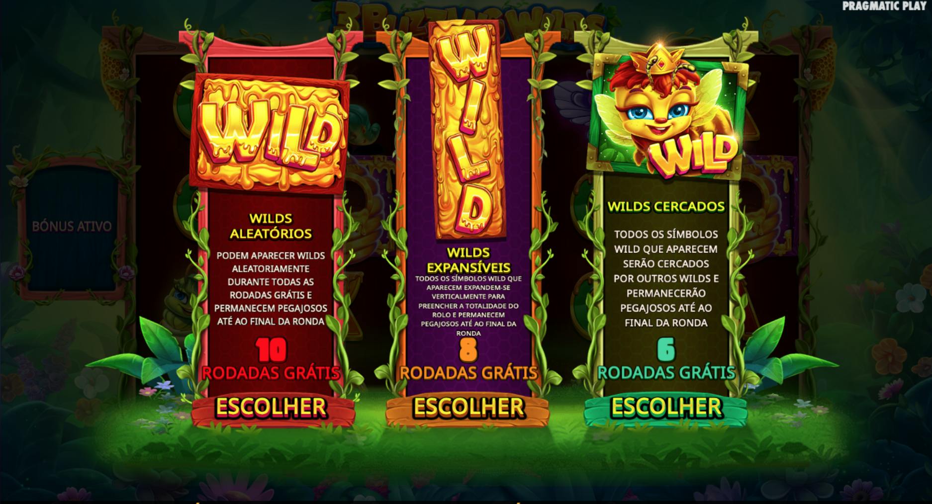 Recurso Wilds rodadas grátis jogo 3 Buzzing Wilds