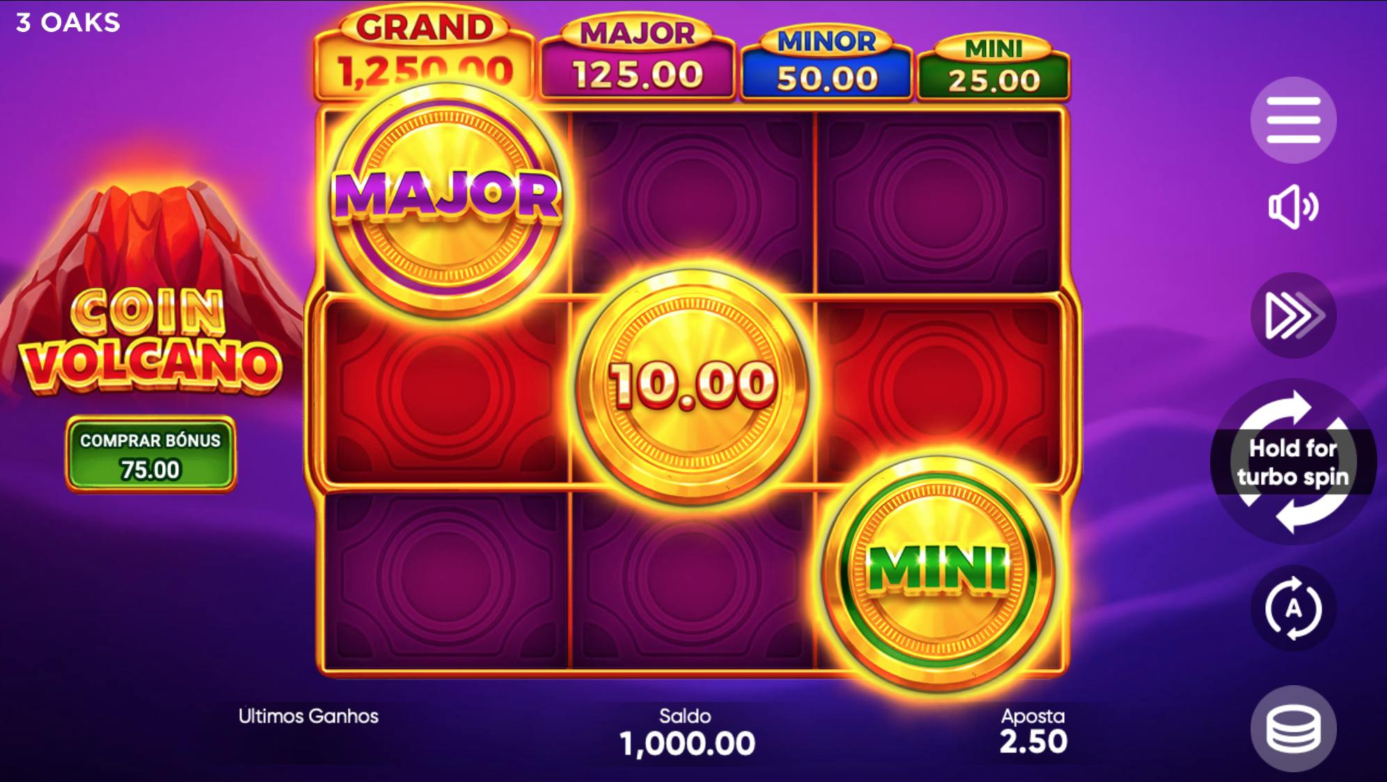 Layout slot Coin Volcano