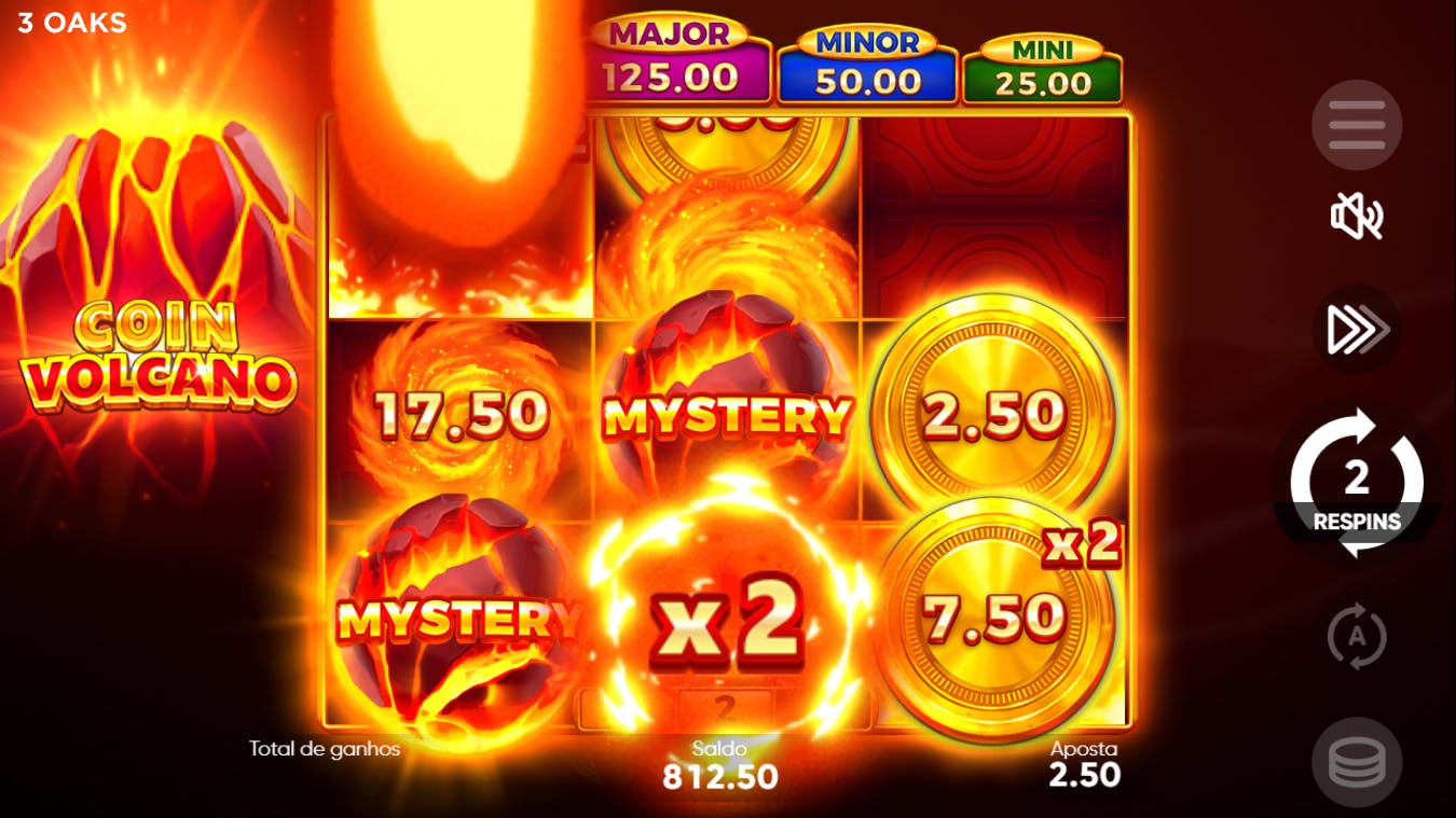 Multiplicadores jogo coin volcano
