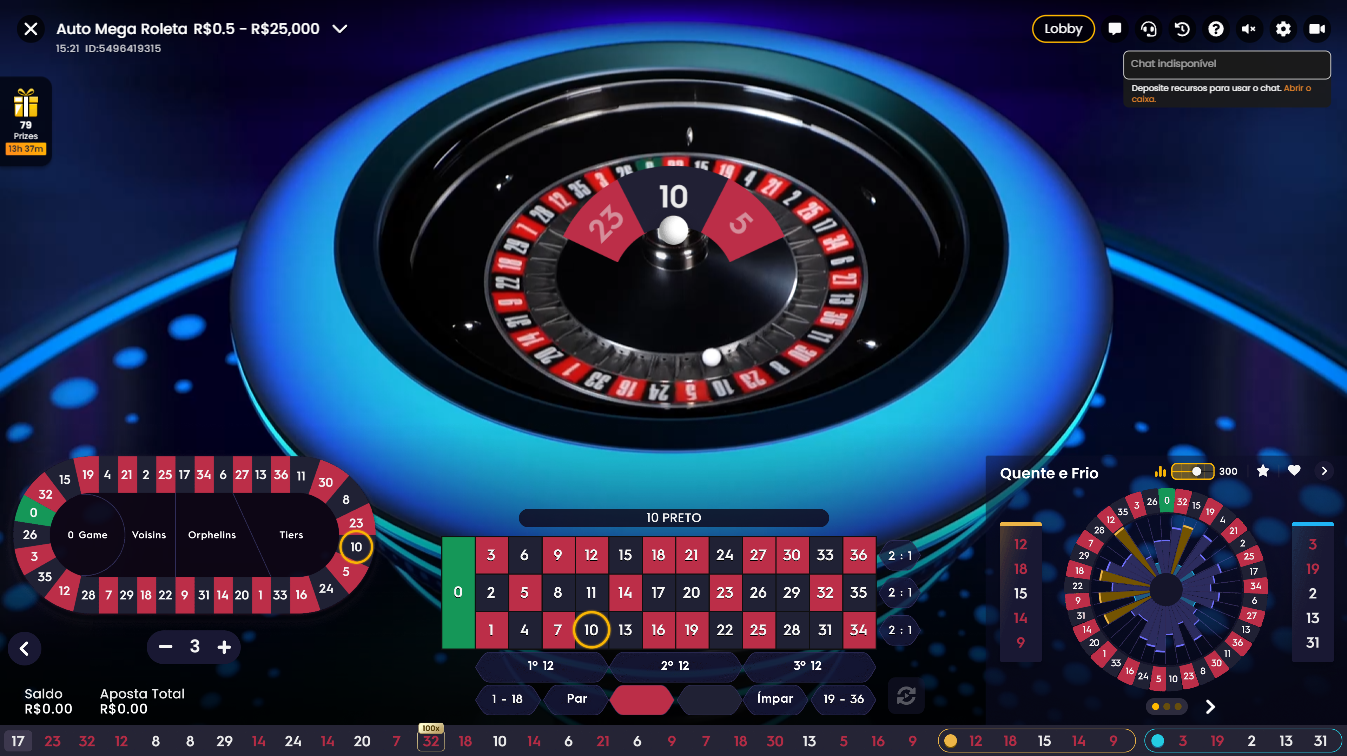 Lauyout jogo de cassino auto mega roulette