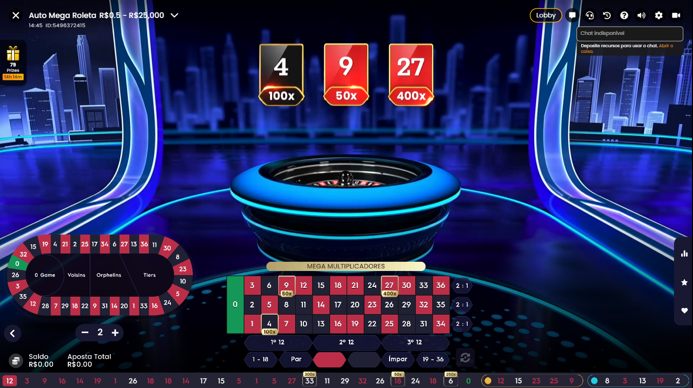 Jogo cassino Auto Mega Roulette