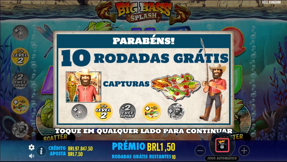 Modificadores nas rodadas grátis jogo big bass splash