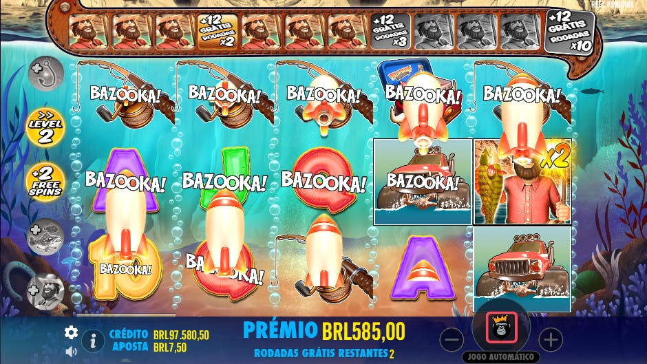 Recurso bazooka caça-níquel big bass splash