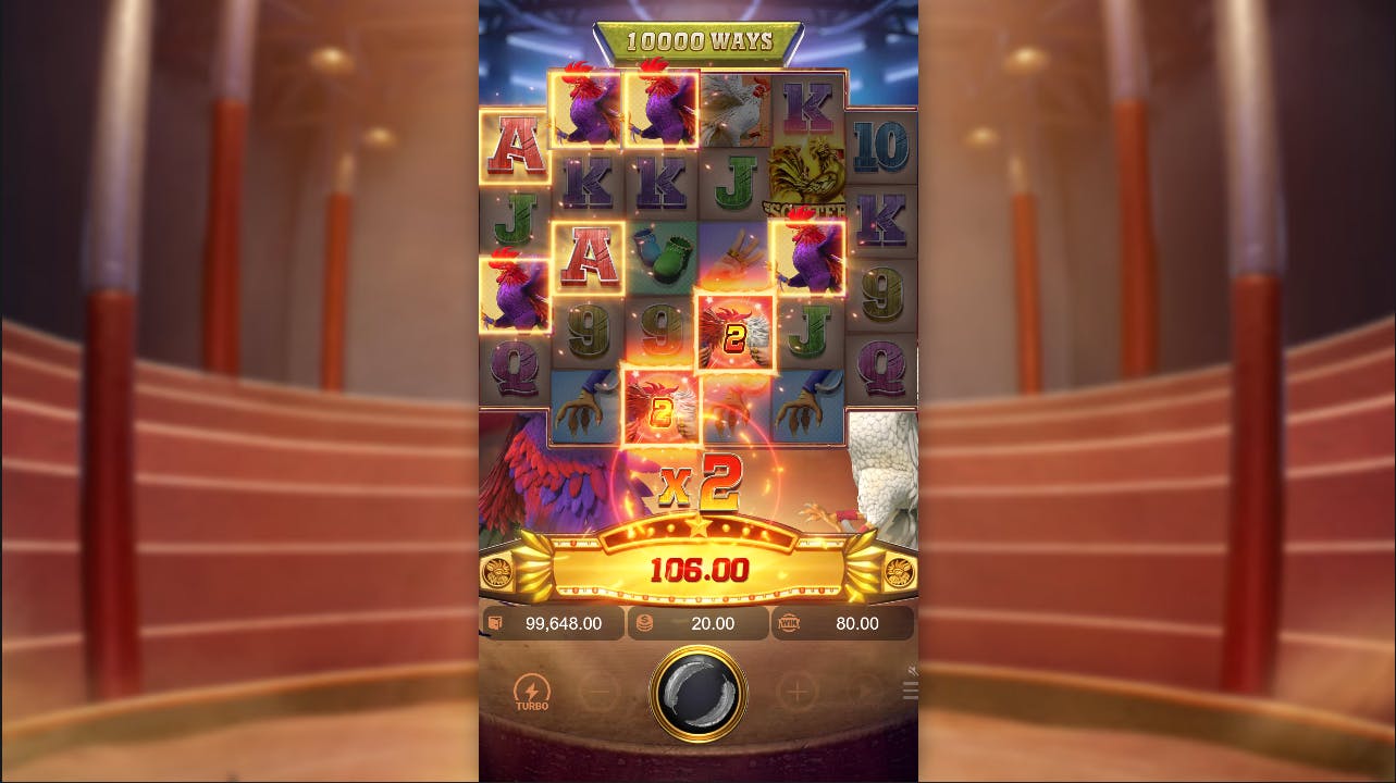 Rooster Rumble recurso multiplicador progressivo