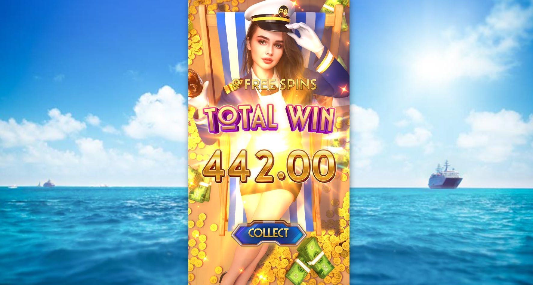 Total de ganhos free spins jogo Cruise Royale