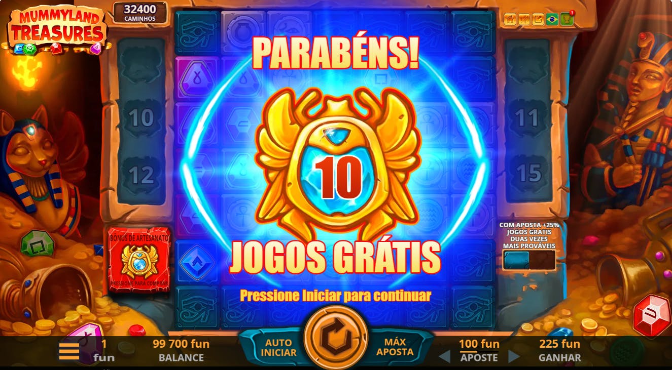 Jogo Mummyland Treasures rodadas grátis