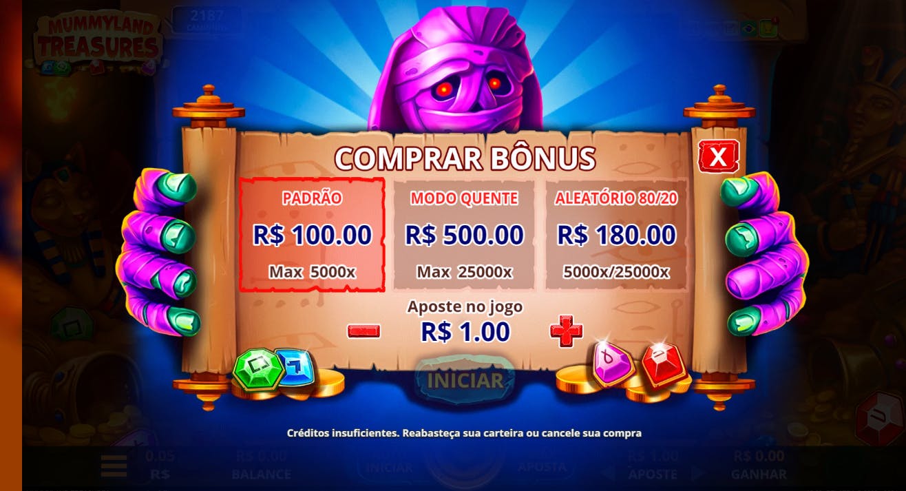 Jogo Mummyland Treasures compra de bônus