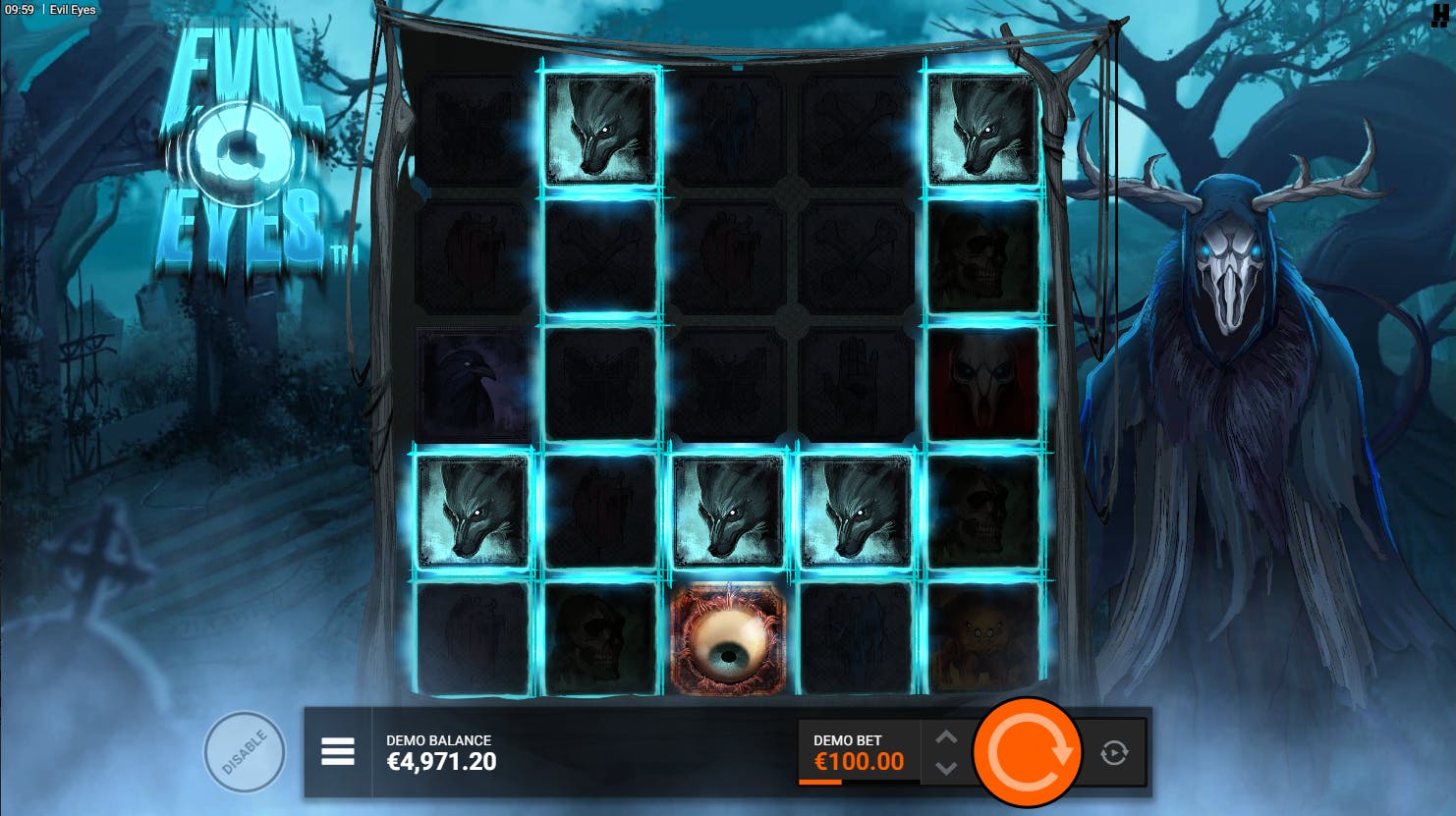 Mecânica Disseminação do Mal slot Evil Eyes