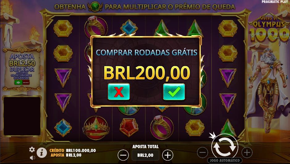 Recurso compra bônus gates of olympus 1000