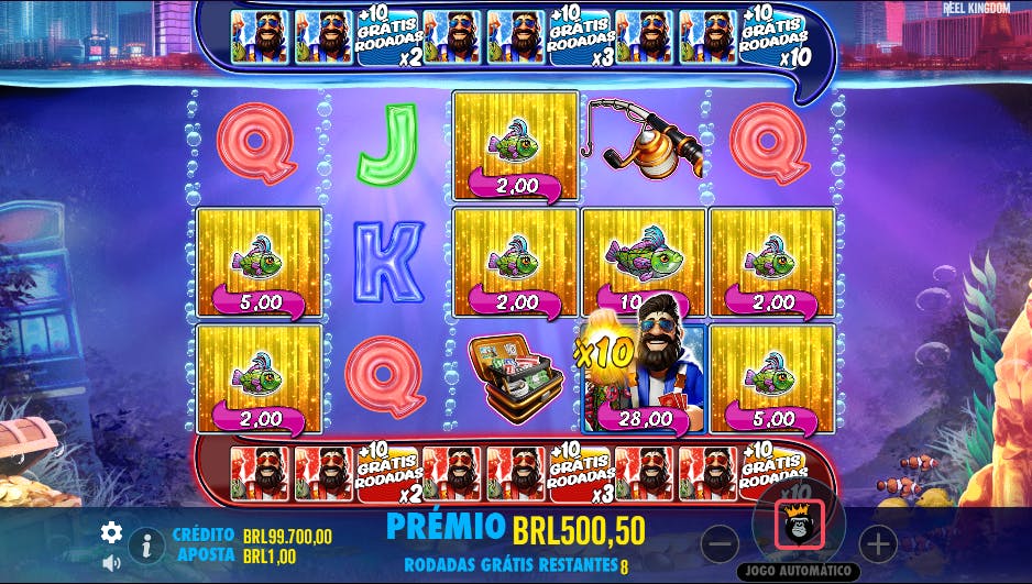 Recurso Super Rodadas Grátis slot Big Bass Vegas