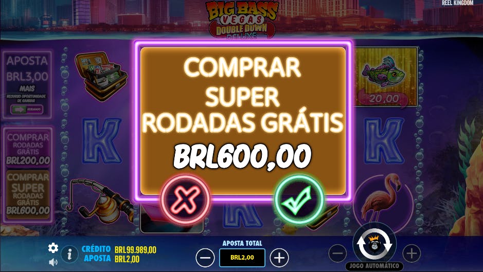 Recurso Super Rodadas Grátis slot Big Bass Vegas