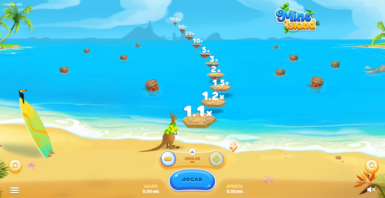 Mine Island jogo layout