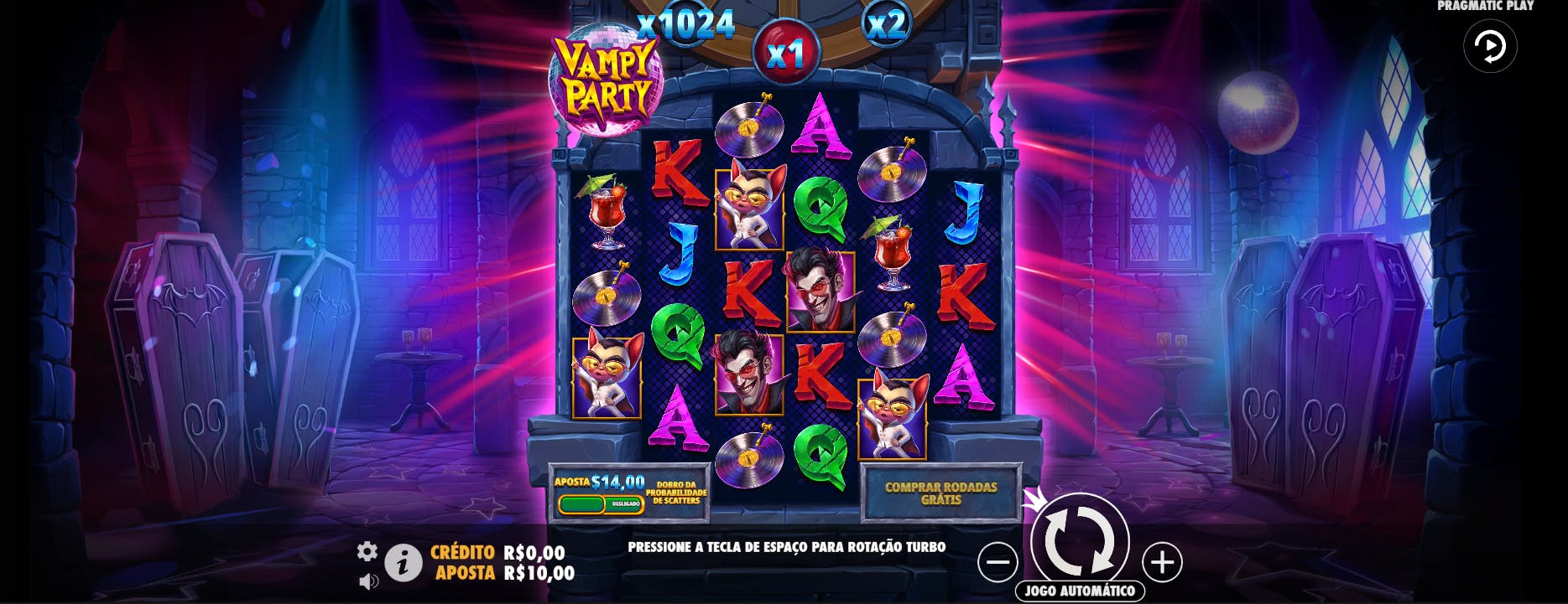 Vampy Party jogo layout