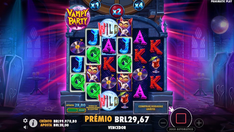 Combinação vencedora slot Vampy Party