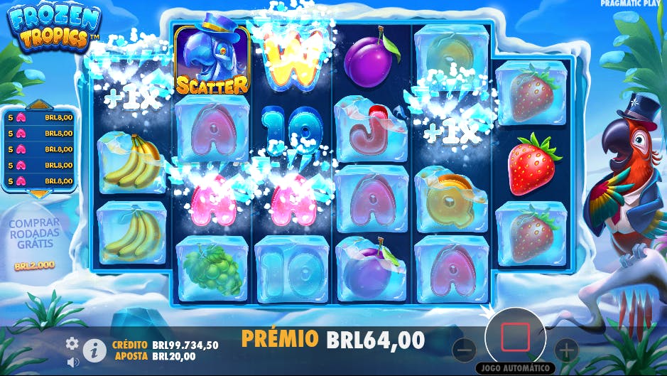 Combinação vencedora slot Frozen Tropics