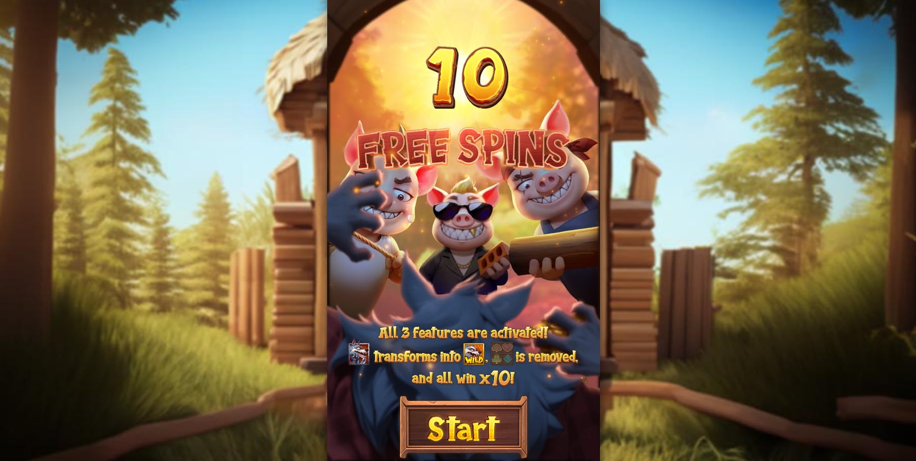 Free spins slot Three Crazy Piggies