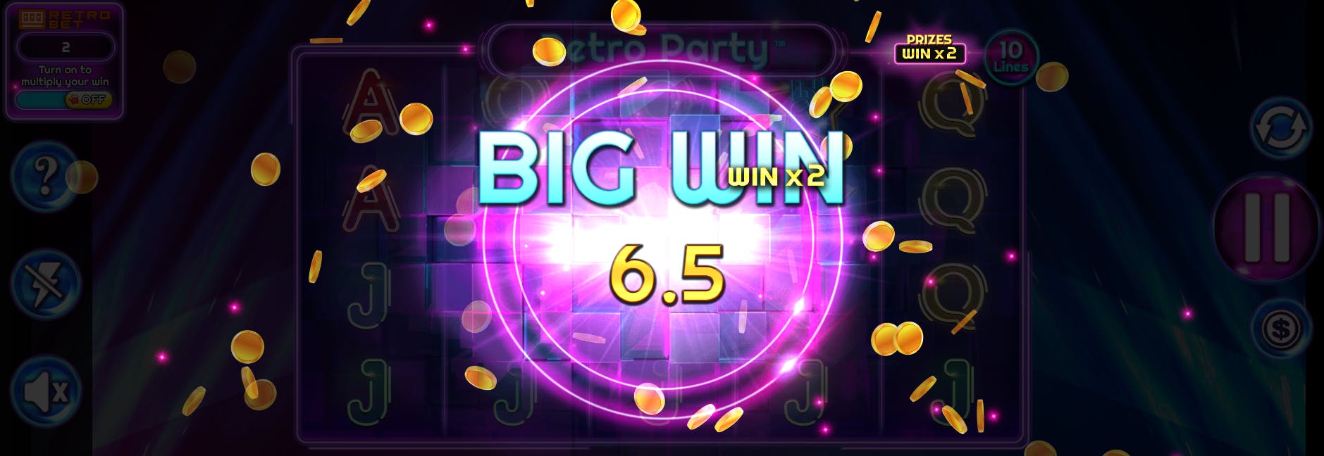 Multiplicador de ganhos slot Retro Party