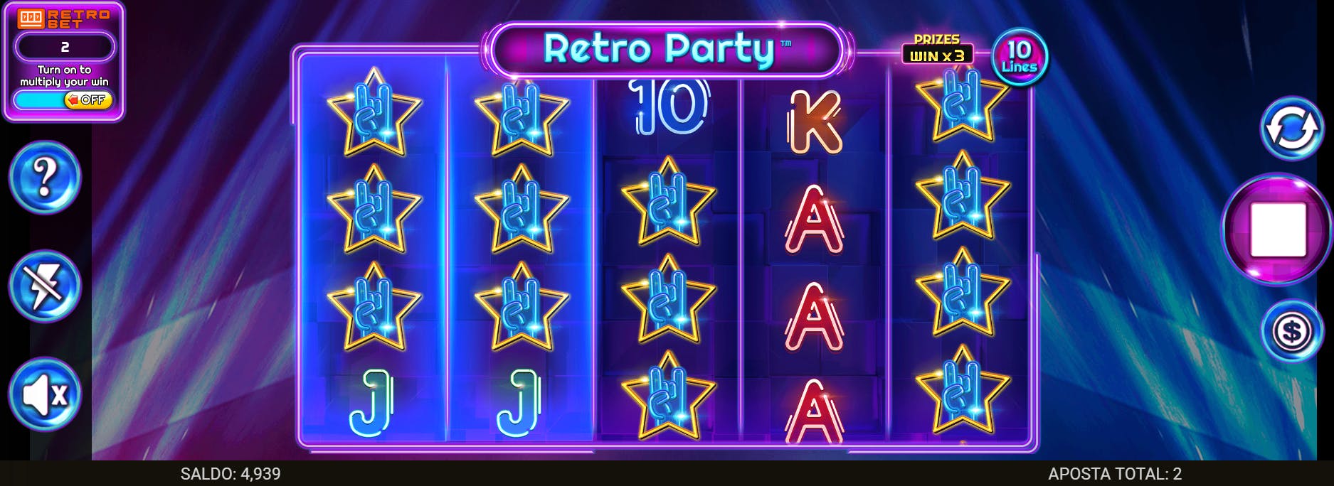 Recurso bobinas sincronizadas slot Retro Party