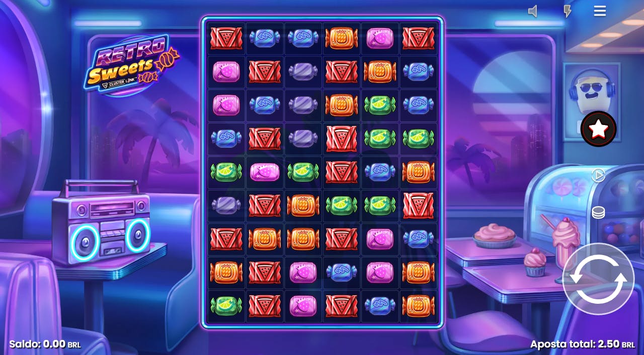 Retro Sweets slot cassino layout