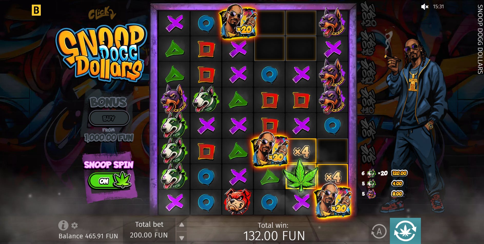 Recurso escavação slot Snoop dogg dollars
