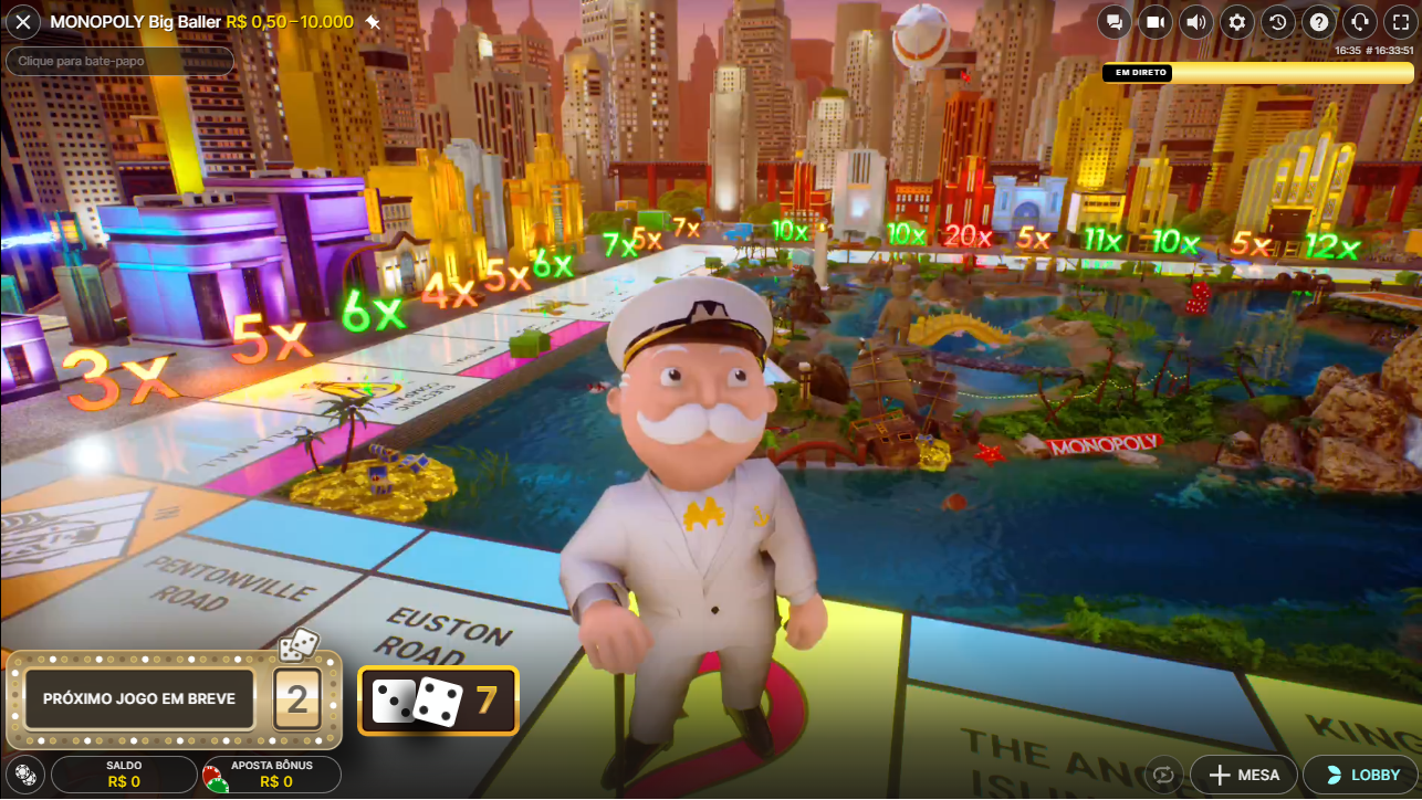 Jogo bônus 3 lances monopoly big baller