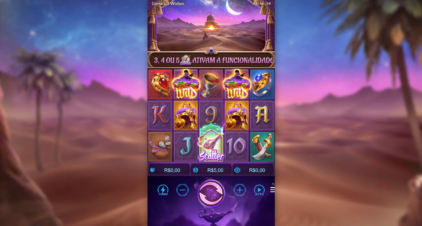 Genie's 3 Wishes slot Layout