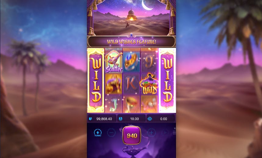 Funcionalidade desejos wild slot Genie's 3 Wishes