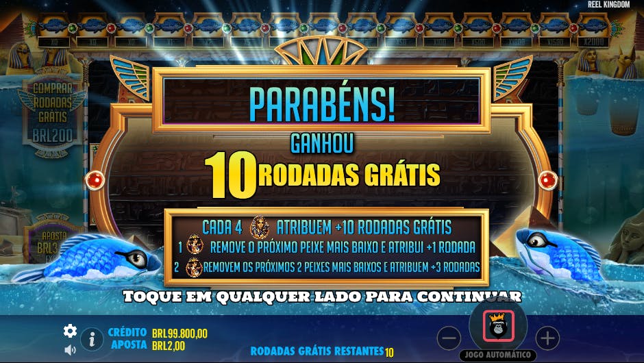 Bônus giros grátis jogo Fish Eye