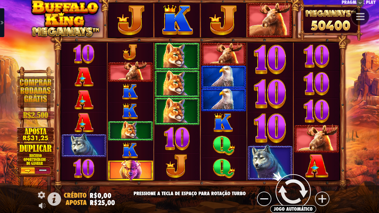 Buffalo King Megaways slot Layout